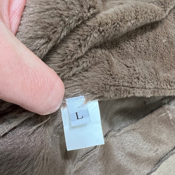 Sweet Jane Embroidered Hooded Faux Suede Fleece Lined Open Front Jacket Coat - Picture 14 of 15